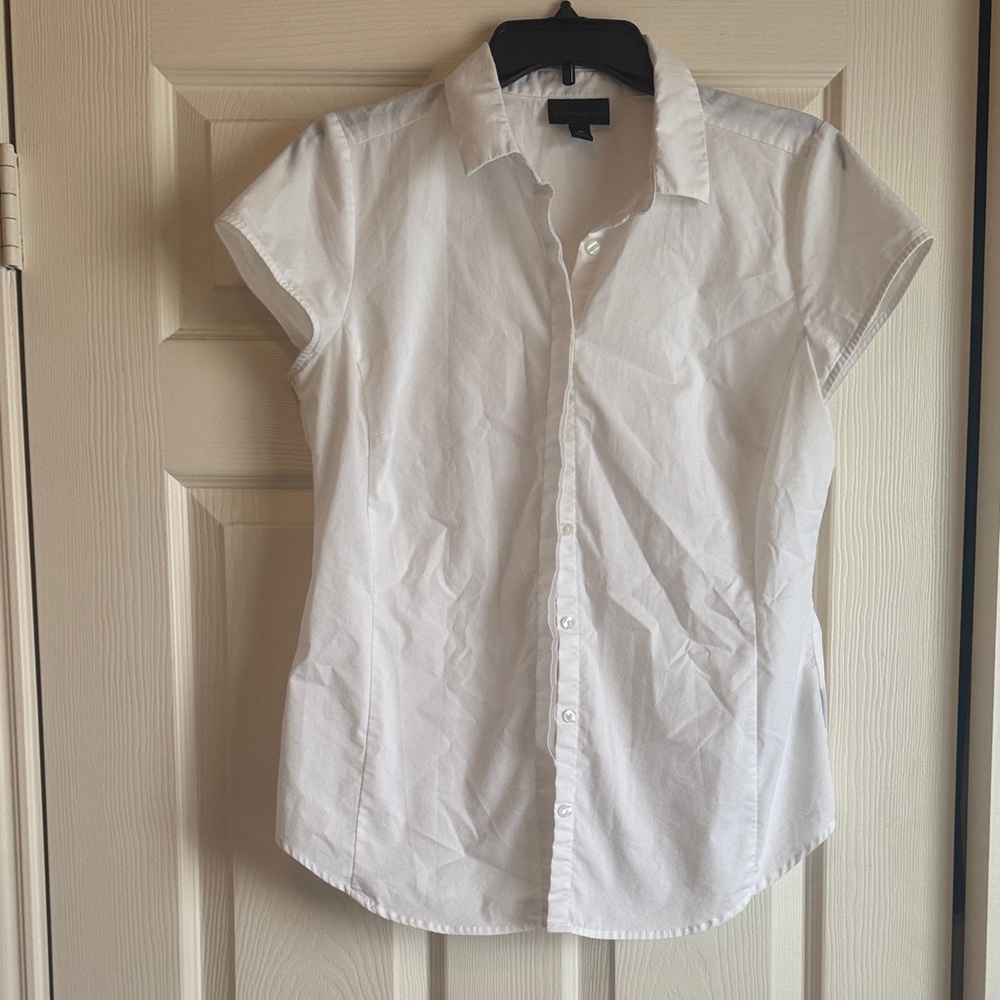 Worthington Women's White Short Sleeve Button Down Shirt